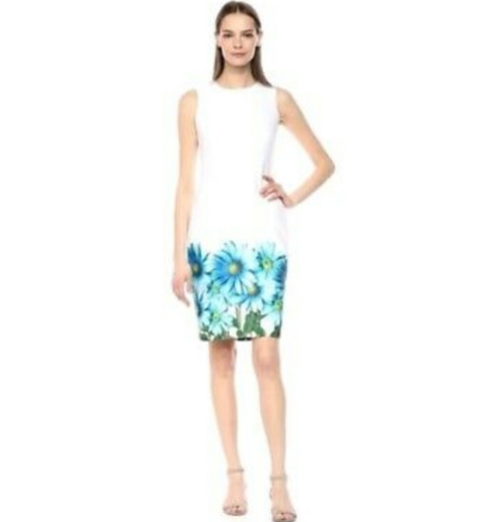 Calvin Klein Dresses & Skirts - Calvin Klein Floral Border Sleeveless Sheath Dress